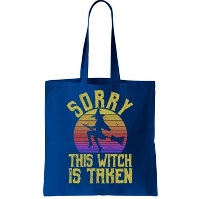 Funny Halloween Witches Marriage Sorry This Witch Is Taken Gift Tote Bag