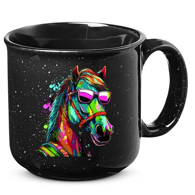 Funny Horse Wearing Sunglasses Abstract Art 15oz Campfire Ceramic Mug