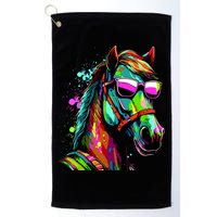 Funny Horse Wearing Sunglasses Abstract Art Golf Towel