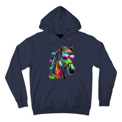 Funny Horse Wearing Sunglasses Abstract Art Tall Hoodie