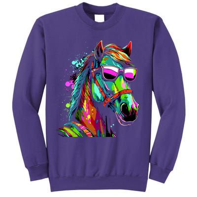 Funny Horse Wearing Sunglasses Abstract Art Sweatshirt