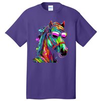 Funny Horse Wearing Sunglasses Abstract Art Tall T-Shirt