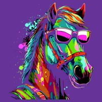 Funny Horse Wearing Sunglasses Abstract Art Baby Bodysuit