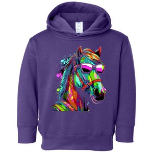 Funny Horse Wearing Sunglasses Abstract Art Toddler Hoodie