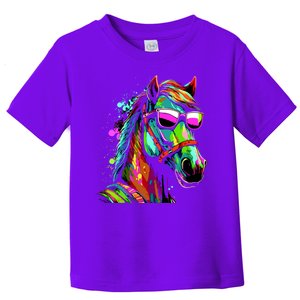 Funny Horse Wearing Sunglasses Abstract Art Toddler T-Shirt