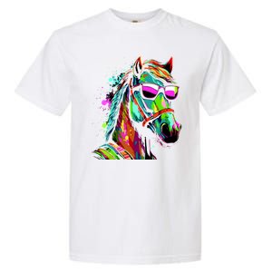 Funny Horse Wearing Sunglasses Abstract Art Garment-Dyed Heavyweight T-Shirt