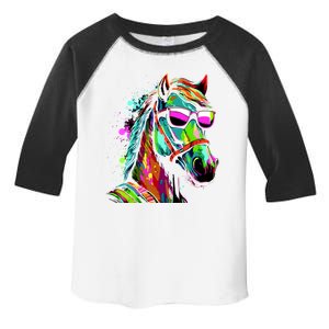 Funny Horse Wearing Sunglasses Abstract Art Toddler Fine Jersey T-Shirt