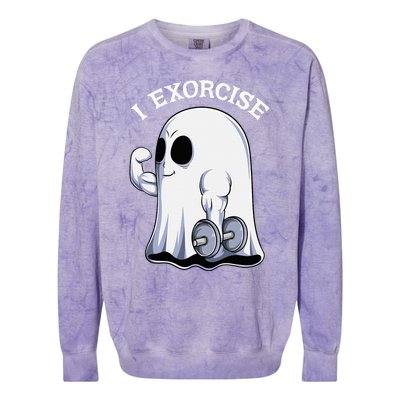 Funny Halloween Workout Ghost Exorcise Fitness Shirt Colorblast Crewneck Sweatshirt