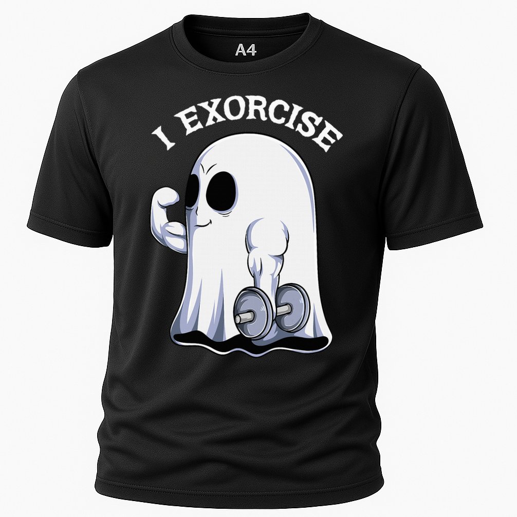 Funny Halloween Workout Ghost Exorcise Fitness Shirt Cooling Performance Crew T-Shirt