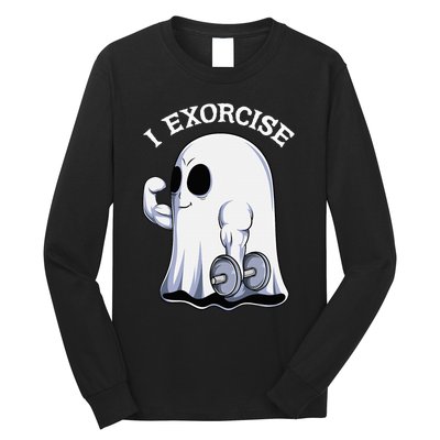 Funny Halloween Workout Ghost Exorcise Fitness Shirt Long Sleeve Shirt