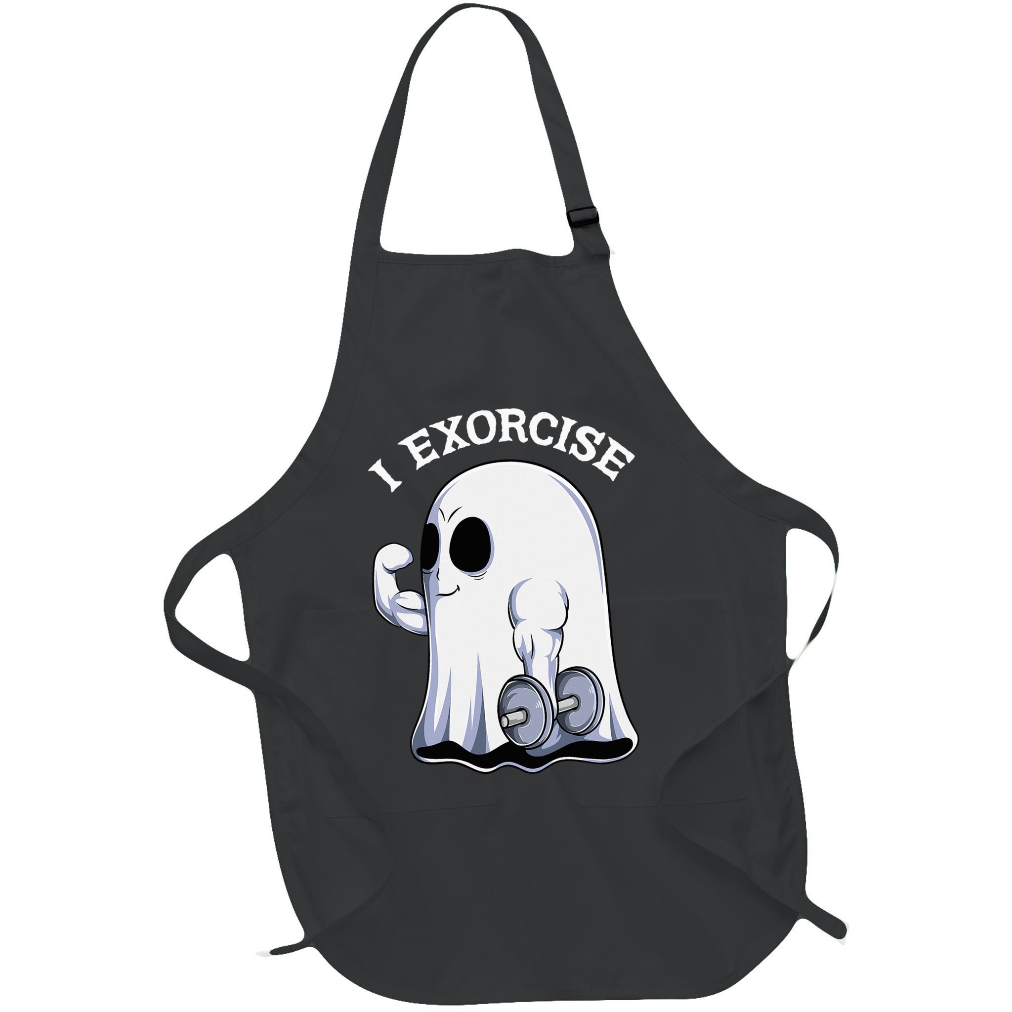 Funny Halloween Workout Ghost Exorcise Fitness Shirt Apron