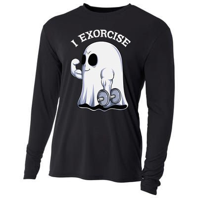 Funny Halloween Workout Ghost Exorcise Fitness Shirt Cooling Performance Long Sleeve Crew