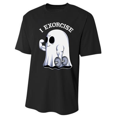 Funny Halloween Workout Ghost Exorcise Fitness Shirt Performance Sprint T-Shirt