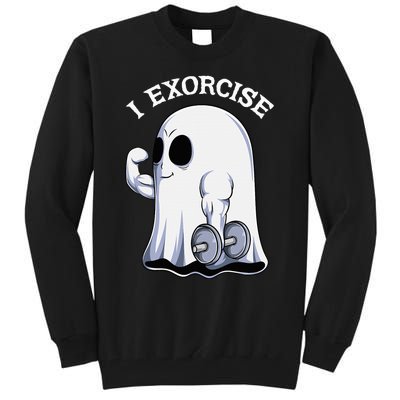 Funny Halloween Workout Ghost Exorcise Fitness Shirt Tall Sweatshirt