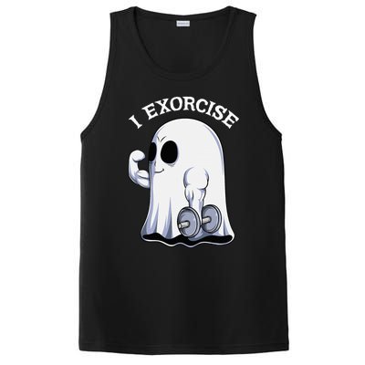 Funny Halloween Workout Ghost Exorcise Fitness Shirt PosiCharge Competitor Tank