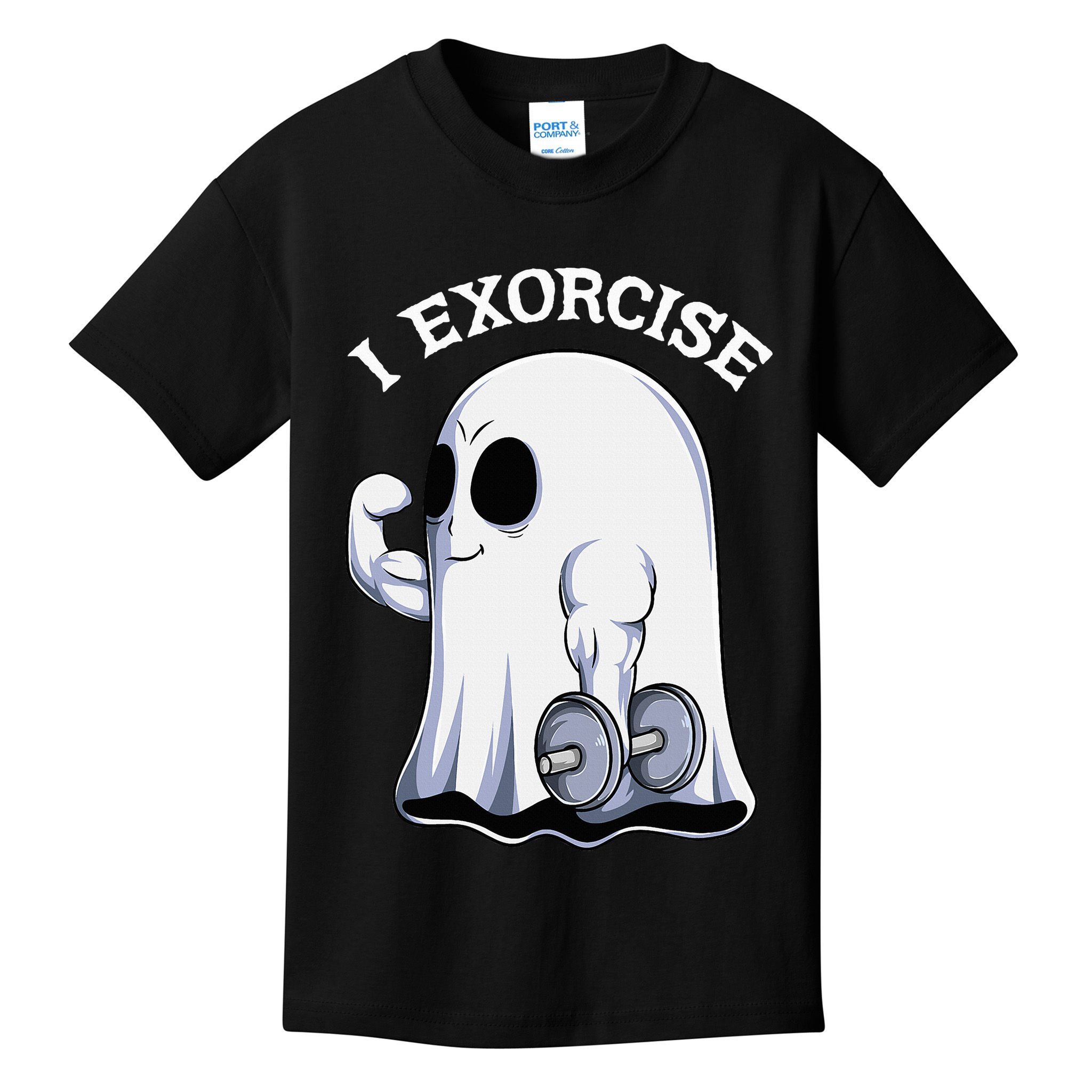 Funny Halloween Workout Ghost Exorcise Fitness Shirt Kids T-Shirt