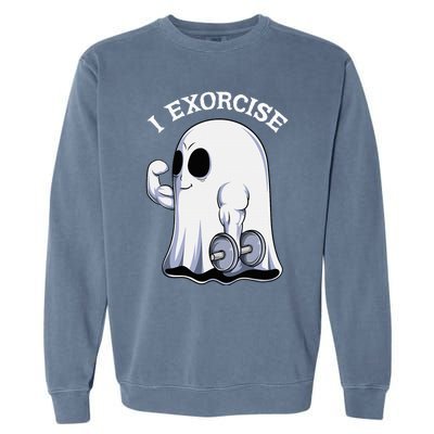 Funny Halloween Workout Ghost Exorcise Fitness Shirt Garment-Dyed Sweatshirt