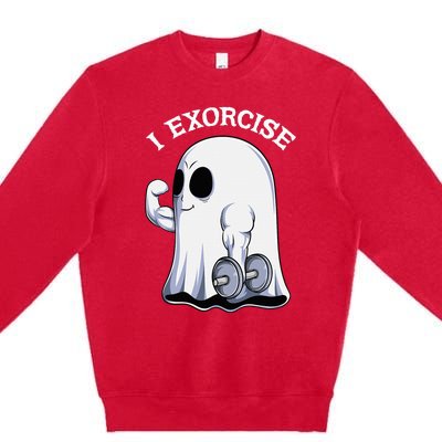 Funny Halloween Workout Ghost Exorcise Fitness Shirt Premium Crewneck Sweatshirt