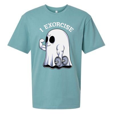 Funny Halloween Workout Ghost Exorcise Fitness Shirt Sueded Cloud Jersey T-Shirt