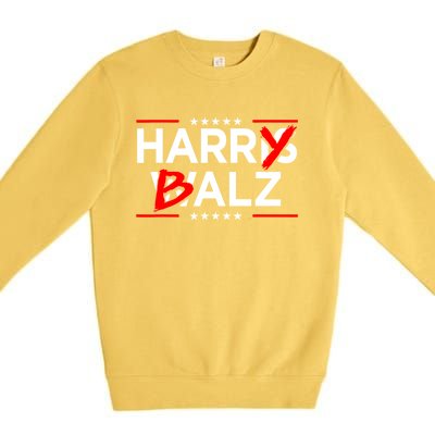 Funny Harris Walz 24 Harry Balz 2024 Meme Democratics Vote Premium Crewneck Sweatshirt