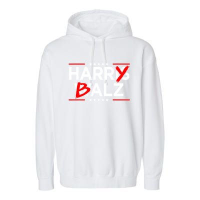 Funny Harris Walz 24 Harry Balz 2024 Meme Democratics Vote Garment-Dyed Fleece Hoodie