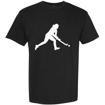 Field Hockey Woman Girl Garment-Dyed Heavyweight T-Shirt