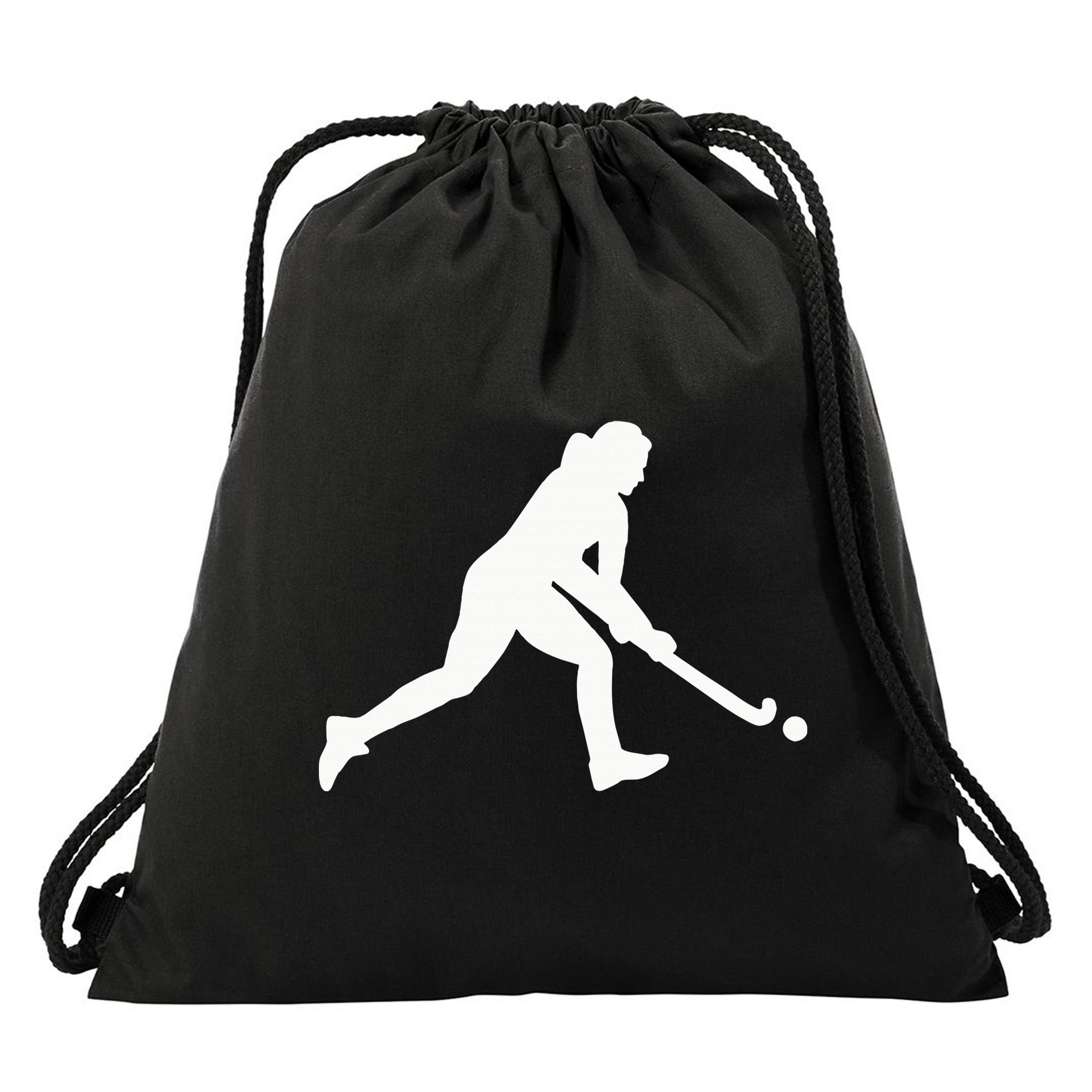 Field Hockey Woman Girl Drawstring Bag
