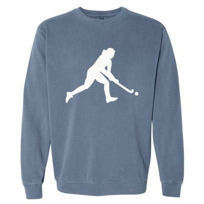 Field Hockey Woman Girl Garment-Dyed Sweatshirt