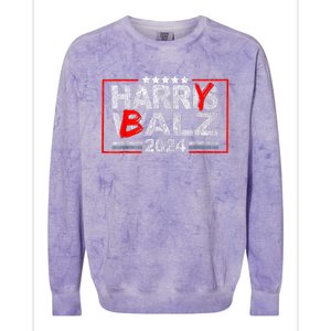 Funny Harris Walz 24 Harry Balz 2024 Meme Democratics Vote Colorblast Crewneck Sweatshirt