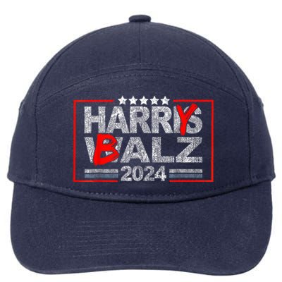 Funny Harris Walz 24 Harry Balz 2024 Meme Democratics Vote 7-Panel Snapback Hat