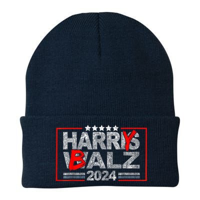 Funny Harris Walz 24 Harry Balz 2024 Meme Democratics Vote Knit Cap Winter Beanie