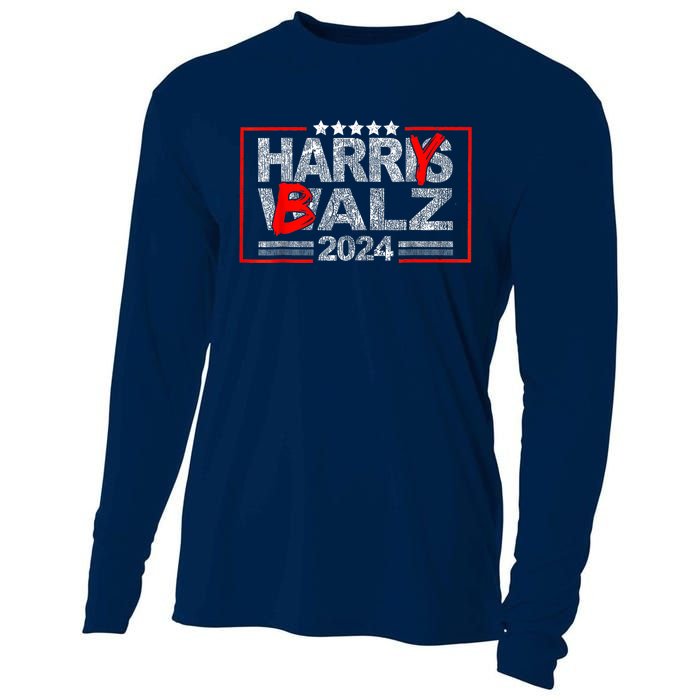 Funny Harris Walz 24 Harry Balz 2024 Meme Democratics Vote Cooling Performance Long Sleeve Crew