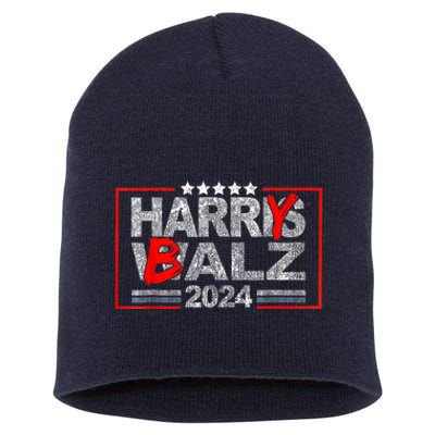 Funny Harris Walz 24 Harry Balz 2024 Meme Democratics Vote Short Acrylic Beanie