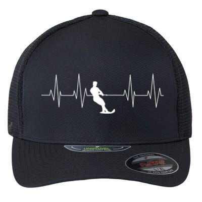 Funny Heartbeat Waterski Gift Cool Water Skier Athlete Fan Gift Flexfit Unipanel Trucker Cap