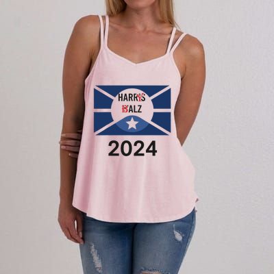 Funny Harris Walz 24 Harry Balz 2024 Meme Democratics Vote Women's Strappy Tank