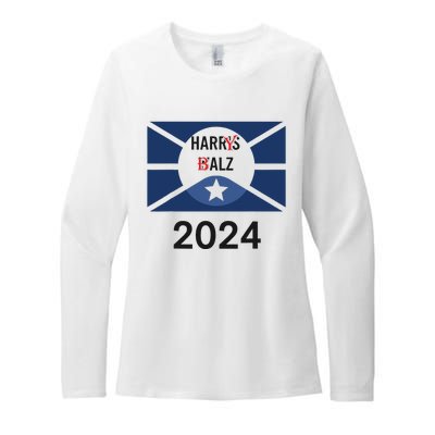 Funny Harris Walz 24 Harry Balz 2024 Meme Democratics Vote Womens CVC Long Sleeve Shirt