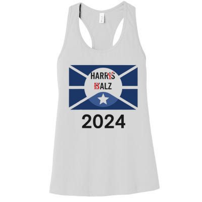 Funny Harris Walz 24 Harry Balz 2024 Meme Democratics Vote Women's Racerback Tank