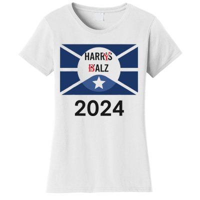 Funny Harris Walz 24 Harry Balz 2024 Meme Democratics Vote Women's T-Shirt