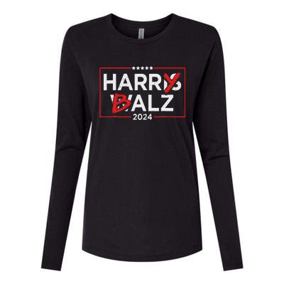 Funny Harris Walz 24 Harry Balz 2024 Meme Democratics Vote Womens Cotton Relaxed Long Sleeve T-Shirt