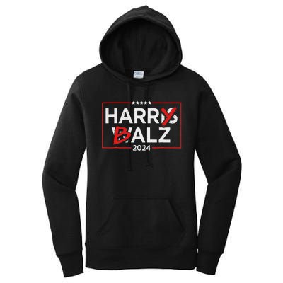 Funny Harris Walz 24 Harry Balz 2024 Meme Democratics Vote Women's Pullover Hoodie