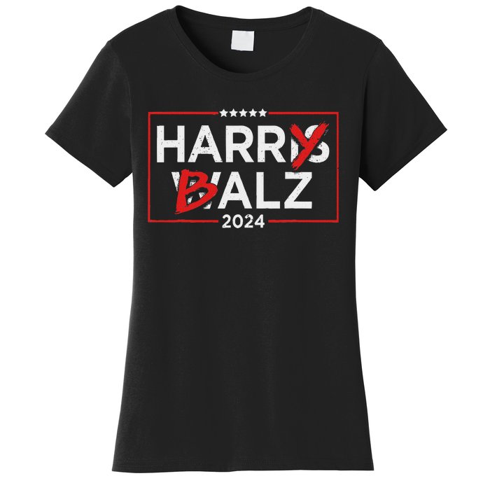 Funny Harris Walz 24 Harry Balz 2024 Meme Democratics Vote Women's T-Shirt