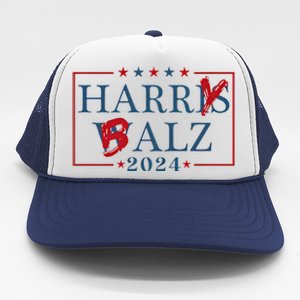 Funny Harris Walz 24 Harry Balz 2024 Meme Democratics Vote Trucker Hat