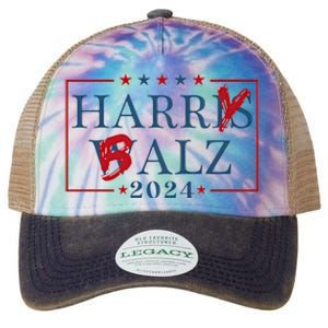 Funny Harris Walz 24 Harry Balz 2024 Meme Democratics Vote Legacy Tie Dye Trucker Hat