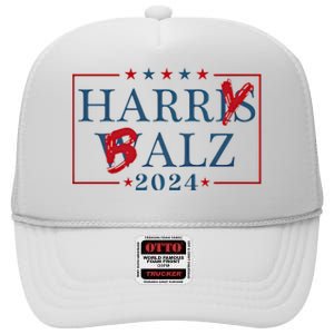 Funny Harris Walz 24 Harry Balz 2024 Meme Democratics Vote High Crown Mesh Back Trucker Hat