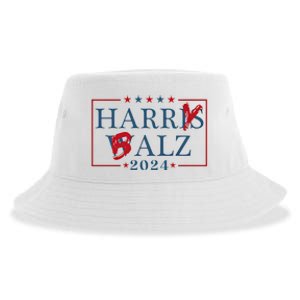 Funny Harris Walz 24 Harry Balz 2024 Meme Democratics Vote Sustainable Bucket Hat