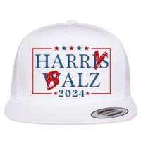 Funny Harris Walz 24 Harry Balz 2024 Meme Democratics Vote Flat Bill Trucker Hat