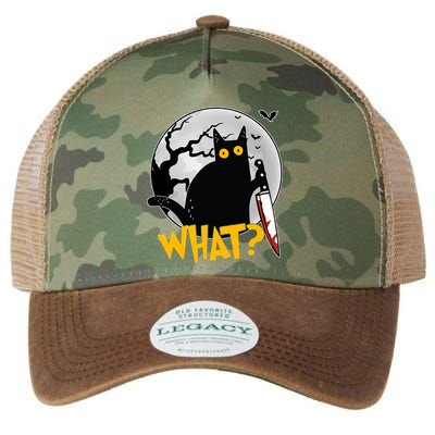Funny Halloween What Killer Black Cat With Knife Legacy Tie Dye Trucker Hat