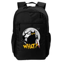 Funny Halloween What Killer Black Cat With Knife Backpack