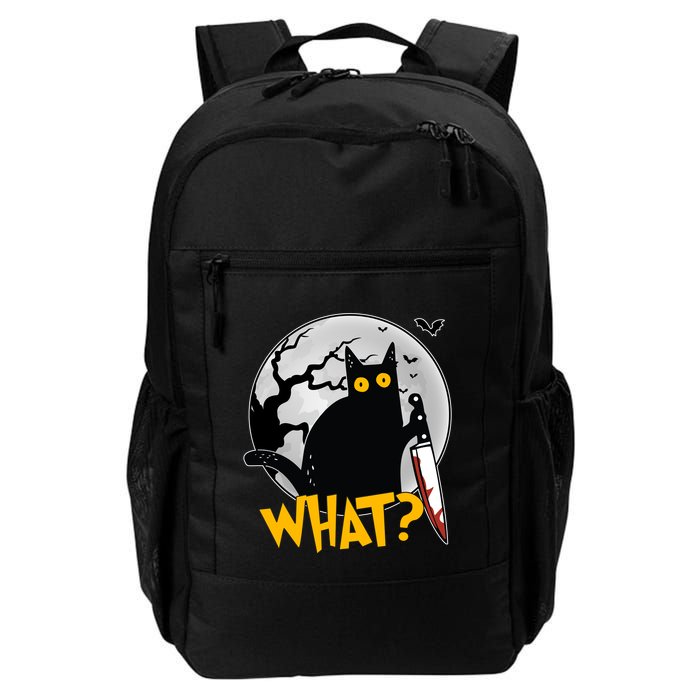 Funny Halloween What Killer Black Cat With Knife Backpack