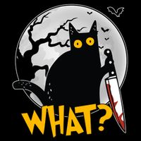 Funny Halloween What Killer Black Cat With Knife Backpack